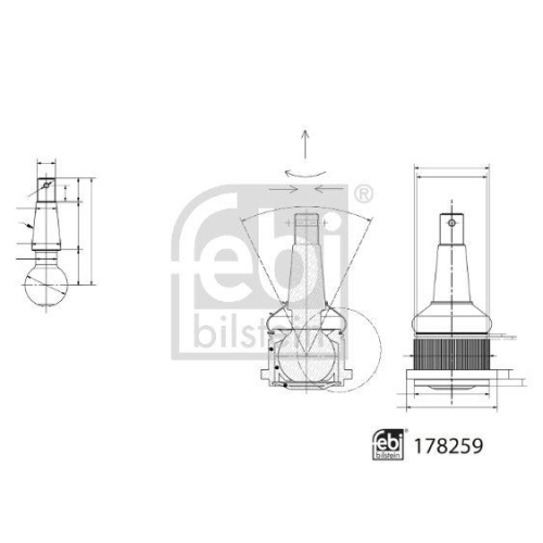 Trag-/Führungsgelenk FEBI BILSTEIN 178259 für NISSAN, Vorderachse links