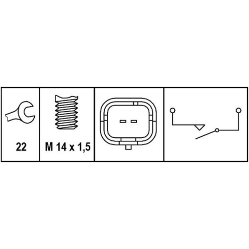 Schalter, Rückfahrleuchte HELLA 6ZF 008 621-331 für CITROËN FIAT LANCIA NISSAN