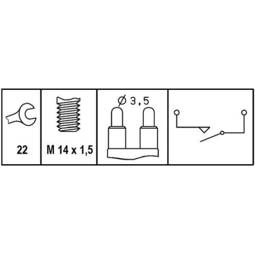 Schalter, Rückfahrleuchte HELLA 6ZF 008 621-341 für MITSUBISHI VOLVO