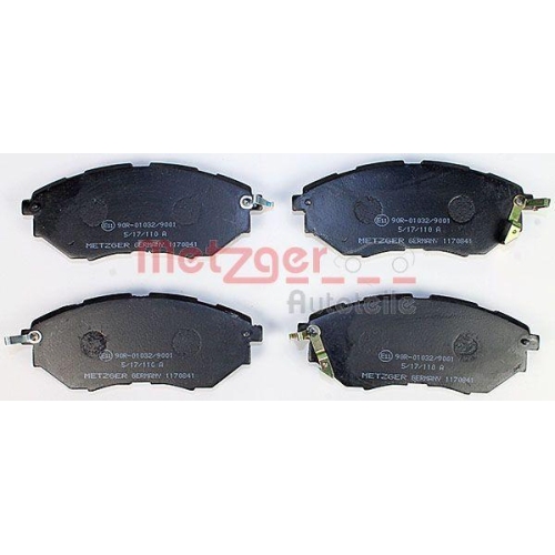 Bremsbelagsatz, Scheibenbremse METZGER 1170841 für SUBARU, Vorderachse