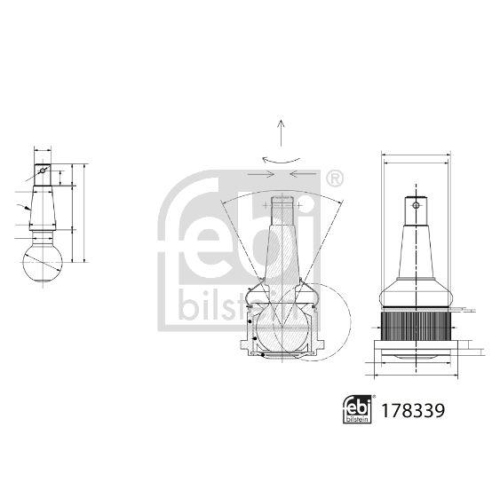 Trag-/Führungsgelenk FEBI BILSTEIN 178339 für MERCEDES-BENZ, Vorderachse links