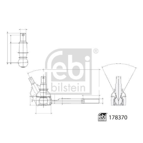 Spurstangenkopf FEBI BILSTEIN 178370 für HONDA, Vorderachse links