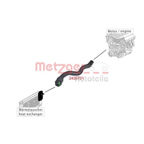 Kühlerschlauch METZGER 2420701 für OPEL GENERAL MOTORS