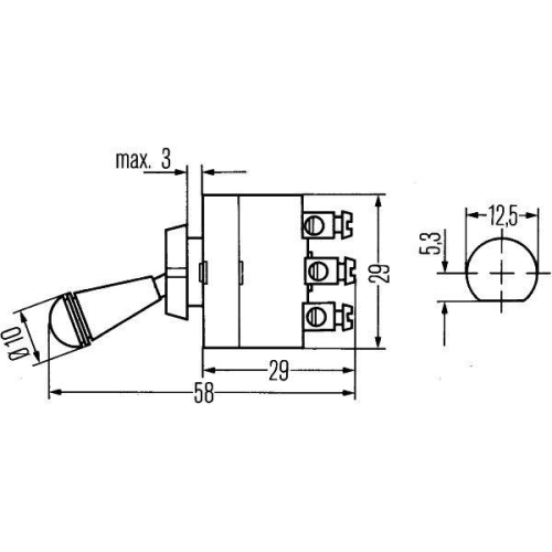 Schalter HELLA 6FG 002 312-001 für AUDI IVECO KÄSSBOHRER MAN MERCEDES-BENZ OPEL