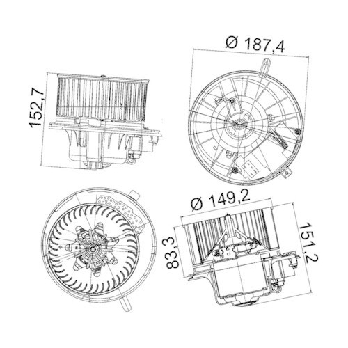 Innenraumgebläse MAHLE AB 149 000P PREMIUM LINE für AUDI VAG VW (FAW) VW (SVW)