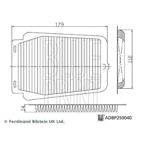 Blue Print 1x ADBP250040BP Innenraumfilter, BatteriegehÃ¤use