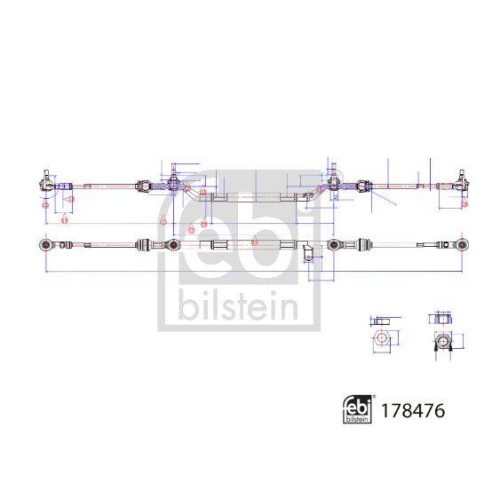 Spurstange FEBI BILSTEIN 178476 für MERCEDES-BENZ, mitte