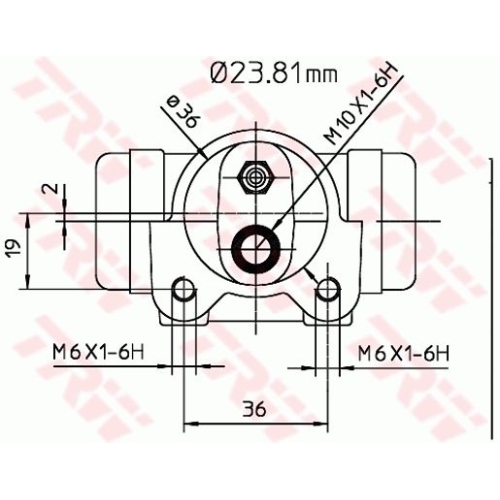 Radbremszylinder TRW BWK224 für OPEL RENAULT VAUXHALL, Hinterachse, hinten