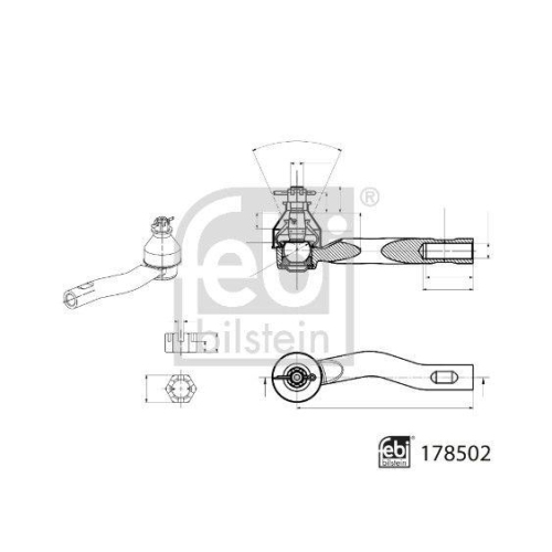 Spurstangenkopf FEBI BILSTEIN 178502 für SUZUKI TOYOTA, Vorderachse rechts