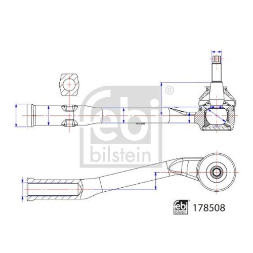 Spurstangenkopf FEBI BILSTEIN 178508 für CITROËN, Vorderachse rechts