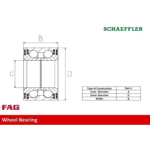 Radlagersatz FAG 713 6307 80 für NISSAN OPEL RENAULT, Hinterachse