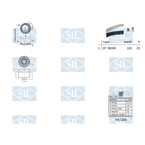 Wasserpumpe + Zahnriemensatz Saleri SIL K1PA1266