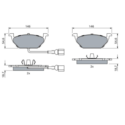 Bremsbelagsatz, Scheibenbremse BOSCH 0 986 494 019 für AUDI SEAT SKODA VW