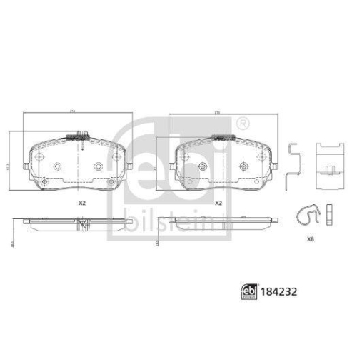 Bremsbelagsatz, Scheibenbremse FEBI BILSTEIN 184232 für MERCEDES-BENZ