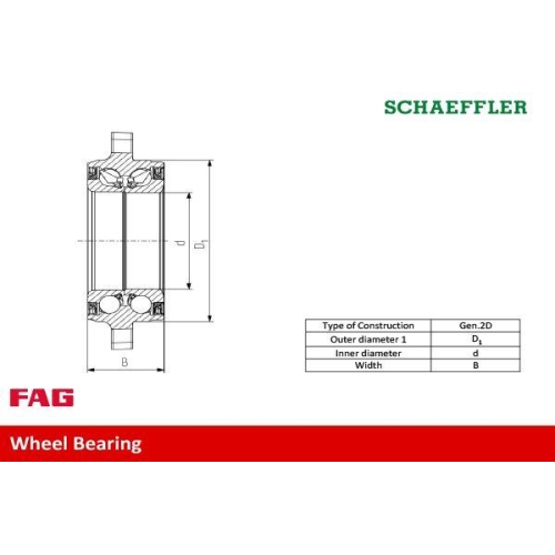 Radlagersatz FAG 713 6789 10 für FORD, Vorderachse