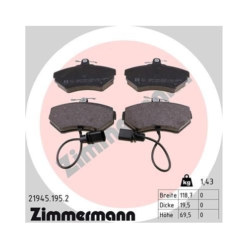 Zimmermann Bremsenset vorne Scheiben + Beläge AUDI A4 B5 / VW PASSAT 3B2 3B5