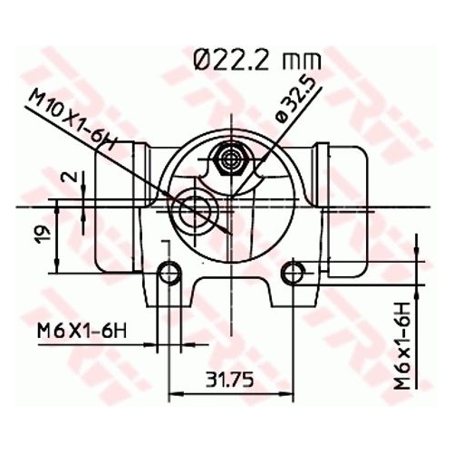 Radbremszylinder TRW BWH141 für RENAULT, Hinterachse, rechts