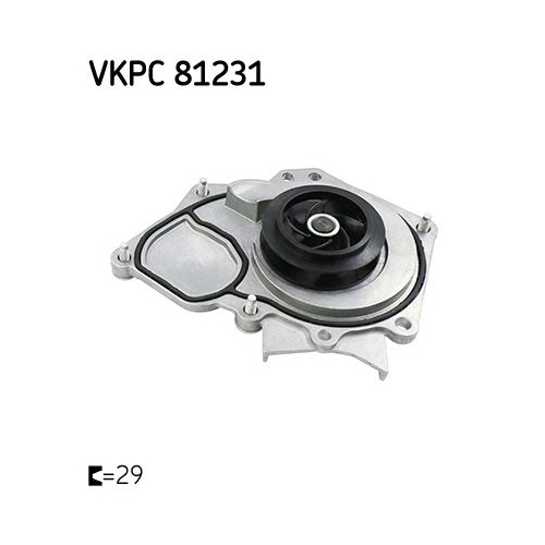 Wasserpumpe, Motorkühlung SKF VKPC 81231 für AUDI SEAT SKODA VW