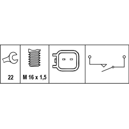 Schalter, Rückfahrleuchte HELLA 6ZF 010 965-031 für FORD