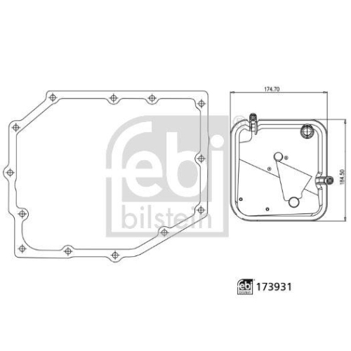 Hydraulikfiltersatz, Automatikgetriebe FEBI BILSTEIN 173931 für CHRYSLER DODGE