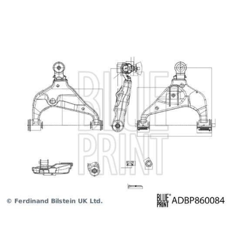 Blue Print 1x ADBP860084BP Querlenker mit Kronenmutter und Splint