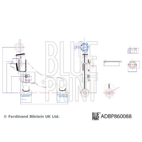 Blue Print 1x ADBP860088BP Querlenker mit Lagern und Gelenk