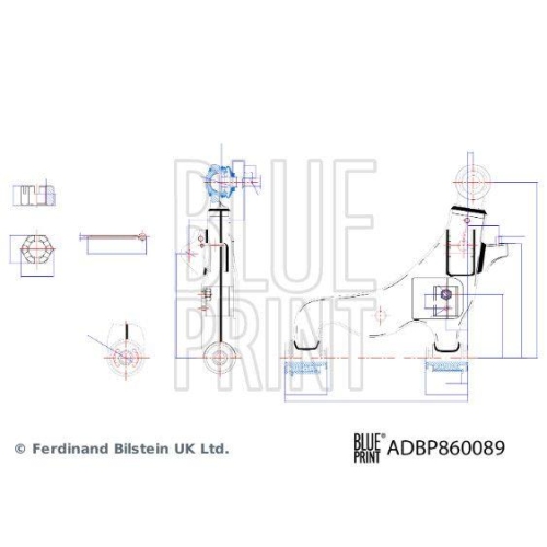 Blue Print 1x ADBP860089BP Querlenker mit Lagern und Gelenk