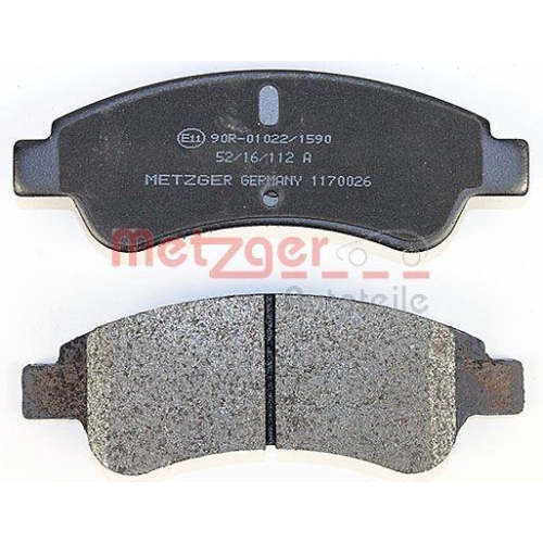 Bremsbelagsatz, Scheibenbremse METZGER 1170026 GREENPARTS für CITROËN PEUGEOT