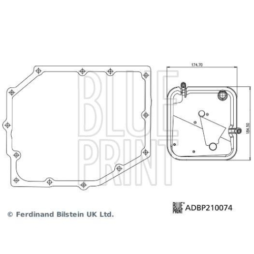 Blue Print 1x ADBP210074BP GetriebeÃ¶lfiltersatz, Automatikgetriebe