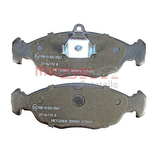 Bremsbelagsatz, Scheibenbremse METZGER 1170015 für OPEL DAEWOO, Hinterachse