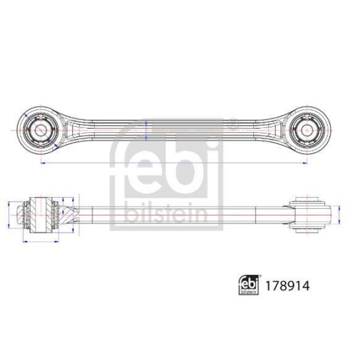 Lenker, Radaufhängung FEBI BILSTEIN 178914 für PORSCHE, Hinterachse links