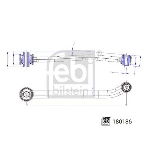 Lenker, Radaufhängung FEBI BILSTEIN 180186 für FIAT JEEP, Hinterachse rechts