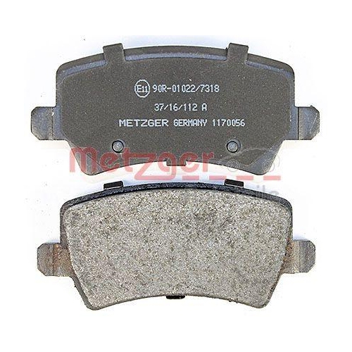 Bremsbelagsatz, Scheibenbremse METZGER 1170056 GREENPARTS für FORD VOLVO