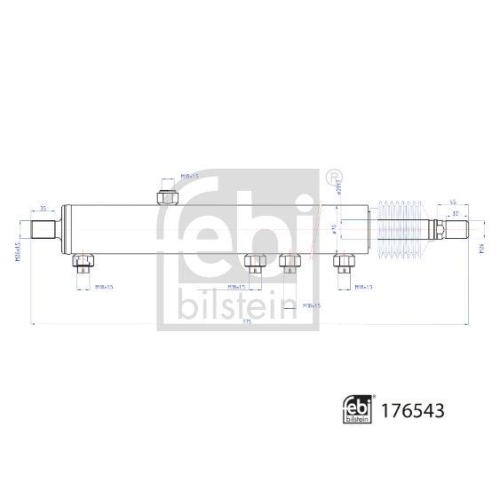 Arbeitszylinder, Servolenkung FEBI BILSTEIN 176543 für VOLVO, Hinterachse