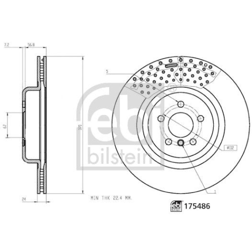 Bremsscheibe FEBI BILSTEIN 175486 für BMW, Hinterachse