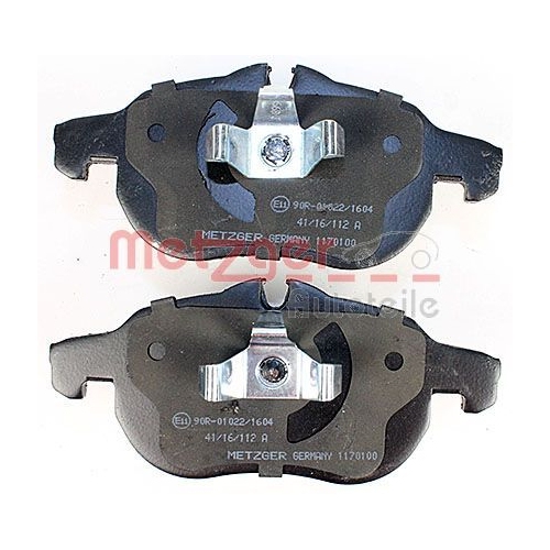 Bremsbelagsatz, Scheibenbremse METZGER 1170100 für FIAT OPEL SAAB VAUXHALL