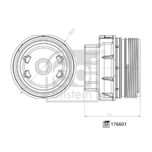 Deckel, Ölfiltergehäuse FEBI BILSTEIN 176601 febi Plus für TOYOTA LEXUS