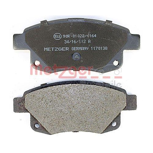 Bremsbelagsatz, Scheibenbremse METZGER 1170138 für FORD, Hinterachse