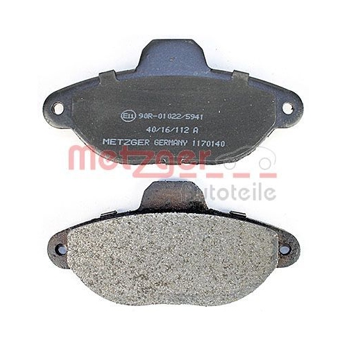 Bremsbelagsatz, Scheibenbremse METZGER 1170140 für FIAT FORD, Vorderachse