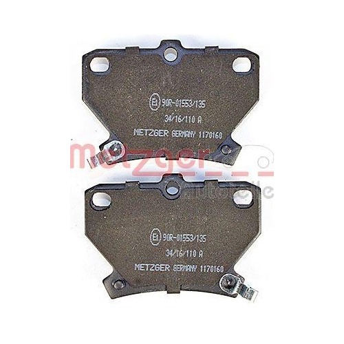 Bremsbelagsatz, Scheibenbremse METZGER 1170160 GREENPARTS für TOYOTA