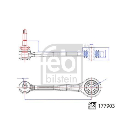 Lenker, Radaufhängung FEBI BILSTEIN 177903 für BMW, Hinterachse rechts, oben