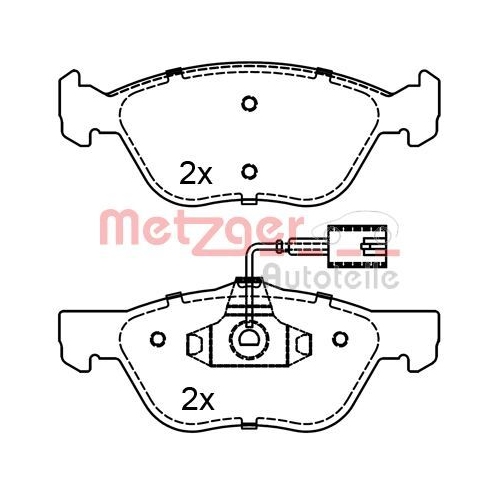 Bremsbelagsatz, Scheibenbremse METZGER 1170285 für ALFA ROMEO, Vorderachse