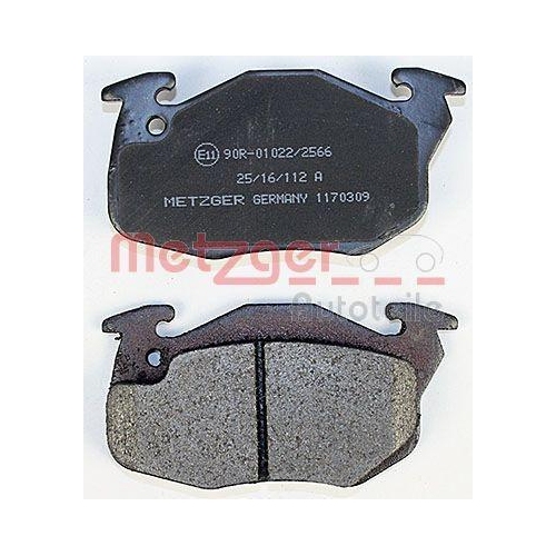 Bremsbelagsatz, Scheibenbremse METZGER 1170309 für PEUGEOT RENAULT, Vorderachse