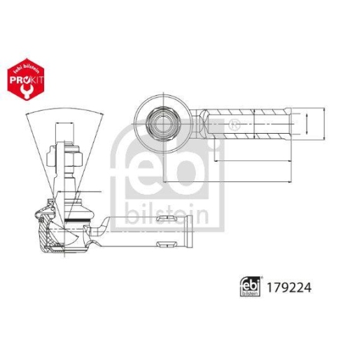 Spurstangenkopf FEBI BILSTEIN 179224 ProKit für DAF, Vorderachse