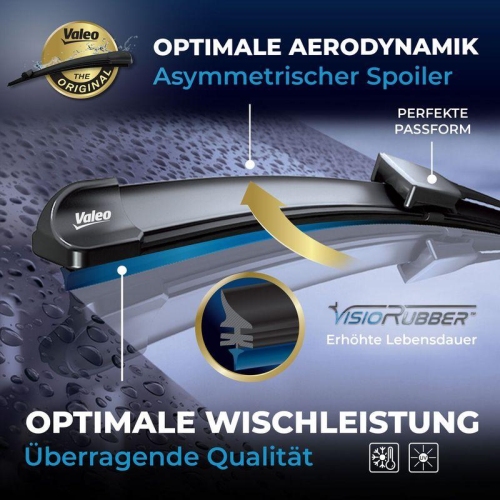 Wischblatt VALEO 574657 SILENCIO FLAT BLADE SET für MERCEDES-BENZ SAAB, vorne