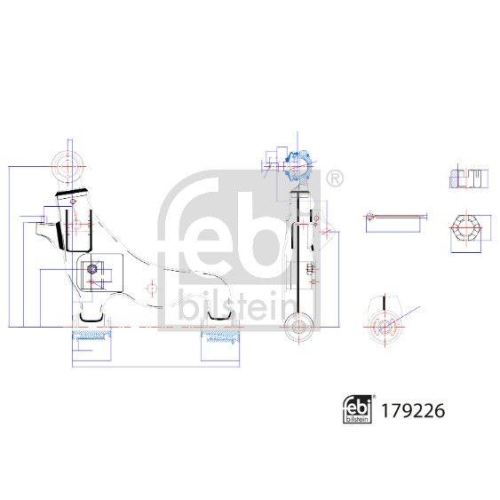 Lenker, Radaufhängung FEBI BILSTEIN 179226 für TOYOTA, Vorderachse rechts, unten