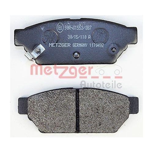 Bremsbelagsatz, Scheibenbremse METZGER 1170492 für MITSUBISHI, Hinterachse