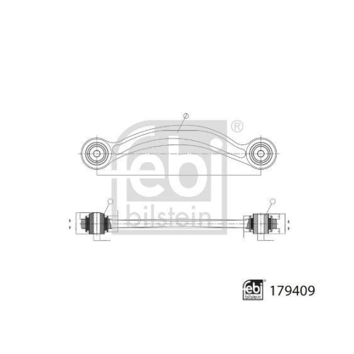 Lenker, Radaufhängung FEBI BILSTEIN 179409 für MERCEDES-BENZ, Hinterachse rechts