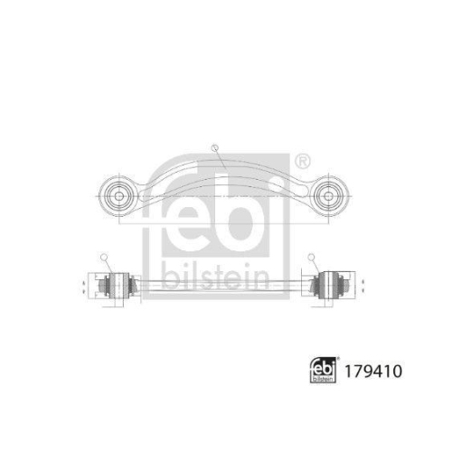 Lenker, Radaufhängung FEBI BILSTEIN 179410 für MERCEDES-BENZ, Hinterachse links