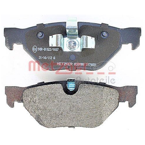 Bremsbelagsatz, Scheibenbremse METZGER 1170031 für BMW, Hinterachse